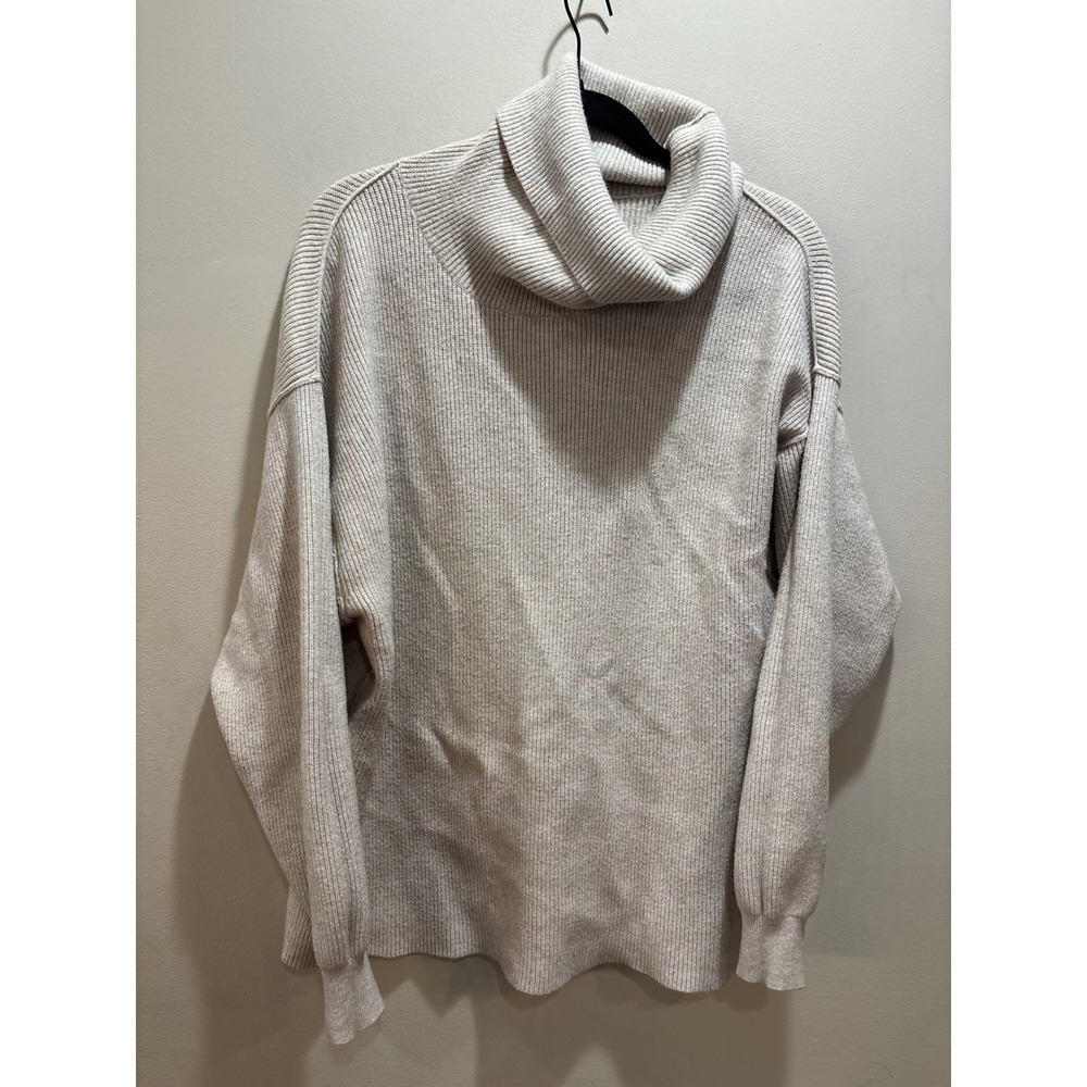 Free‎ People Swim Too Deep Turtleneck Sweater Oatmeal Beige Ribbed Knit Small